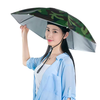Parapluie-chapeau pliable LS avec logo personnalisé, pour la pêche, les activités de plein air et la randonnée, avec cordon de maintien, commande manuelle, design classique, vente en gros