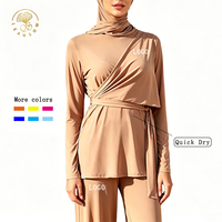 Abaya pour femme, ensemble de vêtements islamiques, personnalisation rapide par le producteur, résistant aux plis, couleur unie, tissu léger