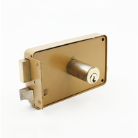 Serrure de jante de porte de Garage antivol de haute qualité serrure en laiton Double boulon cylindre et clés loquet de nuit résistant aux intempéries pour porte d'entrée