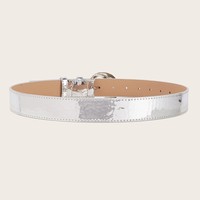 Ceinture pour femmes JULUN, ceintures de créateur personnalisées, sangle argentée brillante, boucle en métal en forme de lune, accessoire de mode Y2K pour jeans et robes
