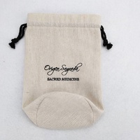 Sac en toile personnalisé imprimé, recyclable, en coton et lin, avec cordon de serrage et broderie pour l'emballage