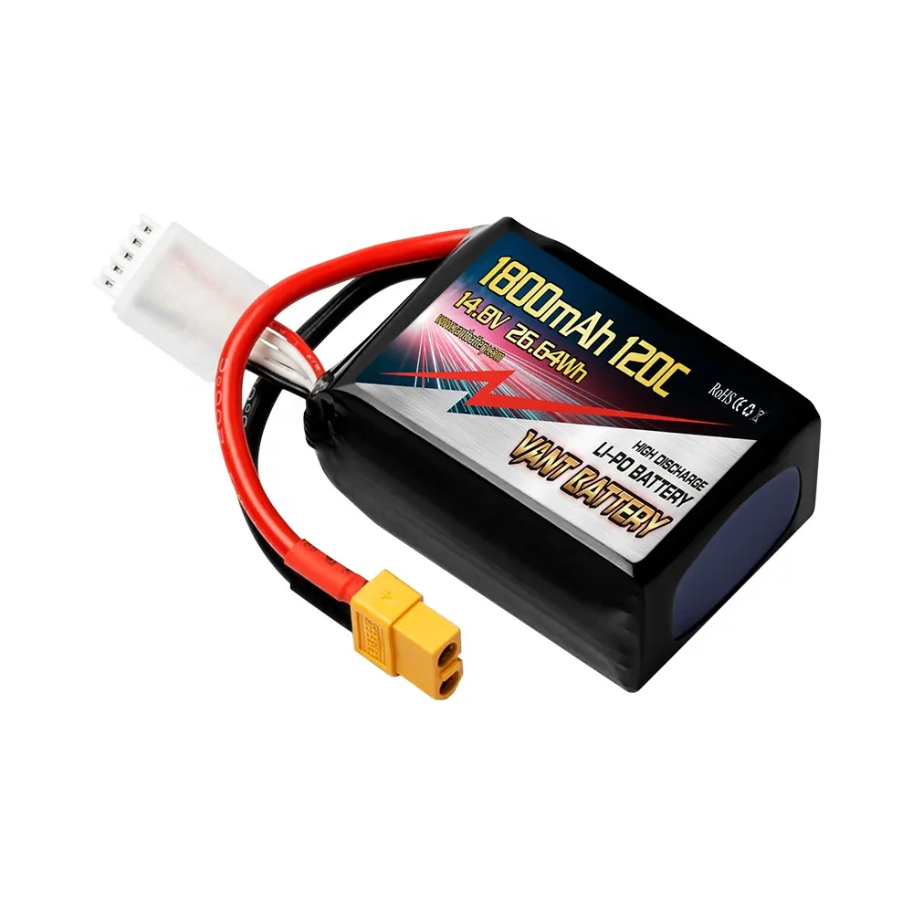 Pin Sạc VANT FPV 1800MAh 14.8V 120C 4S1P Lipo, Dùng Cho Tàu Thuyền Đồ Chơi RC