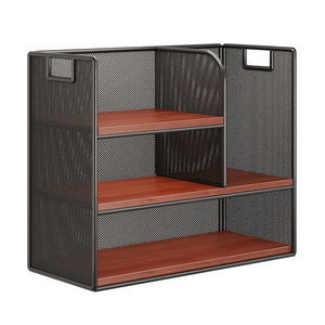 Étagère de rangement de bureau rectangulaire à 5 niveaux, organisateur de bureau moderne pour la maison, bibliothèque, salon, porte-gobelets - Product Image 5