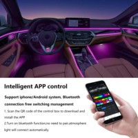 ICarsin – Éclairage d'ambiance LED universel pour voiture, avec guide en fibre acrylique, accessoires de décoration intérieure dissimulés, RGB