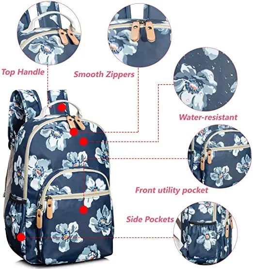 Leaper Water-Resistant Floral School Backpack - Girls  display picture 3