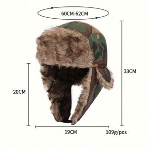 Chapeau d'hiver russe en fausse fourrure douce avec cache-oreilles, style bombardier, pour ski, chasse, fête, sport et pêche - Product Image 2