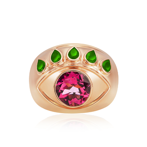 Gemnel 925 sterling silver statement ring real 18k gold plated India ring vendita calda vintage zircone evil eye ring jewelry