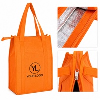 Bolsa Térmica Personalizada con Logotipo, de Tela No Tejida, con Forro de Papel de Aluminio y Cierre Superior con Cremallera, para Regalos Corporativos