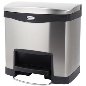 Cestino per Rifiuti con Pedale in Acciaio Inox Rubbermaid 15 L Nero Bidone Commerciale - Product Image 1