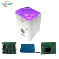 Luz de Escenario LED RGBAW UV Sailwin, Alimentada por Batería, con Placa Base de 2.4Ghz y Batería de 8800MAH para Luz LED Par
