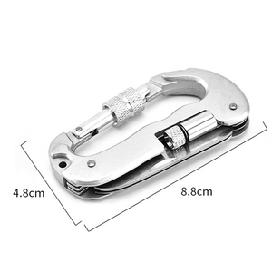 Outdoor Aluminum D Shaped Climbing Carabiner with LED <b>Light</b> <b>Rope</b> Hook Spring Lock for Hiking Camping and Travel - Product Image 2