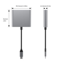Hub USB 4 en 1 avec fonction PD 100W, double DP 4K60 et MST pour ordinateur portable et tablette Windows