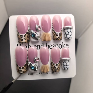 <span class=keywords><strong>Uñas</strong></span> Acrílicas Hechas a Mano con Diseño <span class=keywords><strong>de</strong></span> Flores 3D, 10 Piezas, <span class=keywords><strong>Uñas</strong></span> Postizas Personalizadas, Nuevas <span class=keywords><strong>Uñas</strong></span> Artificiales para Dedos - Product Image 1