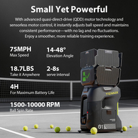 Machine de lancement de balles de tennis professionnelle Tenniix avec entraînement vocal par IA, portable, pour l'entraînement au tir