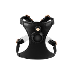 Custom Dog <strong>Harness</strong> Leather Luxury Adjustable Pu Leather Pet <strong>Harness</strong> With Airtag Holder for Dogs <strong>Cats</strong> - Product Image 3