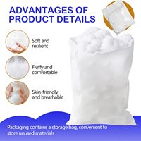 450g de rembourrage Polyfill doux pour oreiller, fibre de remplissage à haute résilience, lavable en machine, blanc naturel pour jouets d'animaux