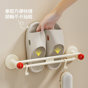 Slipper Rack Wall Mounted No Drilling Required Bathroom Storage Behind Door Multi Scene Organizer Yellow Green Milky White - Product Image 3