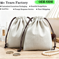 Pochette en coton imprimée sur mesure avec logo sérigraphié pour boucles d'oreilles, boîtes et emballages de bijoux, sac cadeau en toile pour bracelets