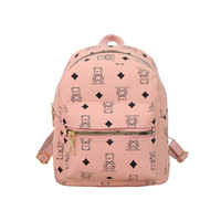 Pabrik langsung grosir tas kapasitas besar untuk wanita klasik dicetak wanita tas ransel tas desainer kulit