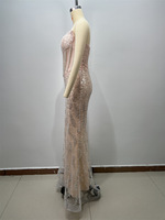 Robes de soirée personnalisées, robe de soirée sirène en corset rose champagne perlé, robe de mariée de luxe à paillettes, robe de gala longue formelle