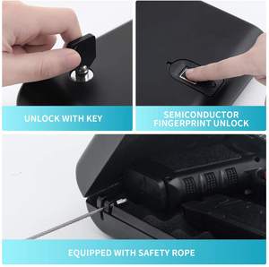 Caja de pistola de almacenamiento portátil para <span class=keywords><strong>coche</strong></span> con llave de contraseña táctica pequeña caja de <span class=keywords><strong>seguro</strong></span> antirrobo de metal anticaída para el hogar - Product Image 4