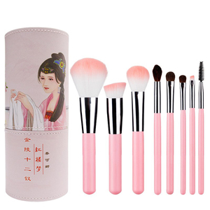 Venta al por mayor directa <span class=keywords><strong>de</strong></span> fábrica: Nuevo <span class=keywords><strong>set</strong></span> <span class=keywords><strong>completo</strong></span> <span class=keywords><strong>de</strong></span> 8 brochas <span class=keywords><strong>de</strong></span> <span class=keywords><strong>maquillaje</strong></span> retro YUE con tubo <span class=keywords><strong>de</strong></span> almacenamiento portátil, herramientas <span class=keywords><strong>de</strong></span> belleza. - Product Image 1