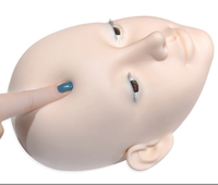 Tête de mannequin en silicone souple avec 4 couches de cils extensibles yeux ouverts Dolly modèle pratique pour la formation d'extension de cils
