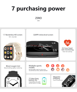 Nouveautés Montre connectée tendance, <span class=keywords><strong>MW</strong></span>-Zero Écran HD 1,70 pouces Fréquence cardiaque réelle Appel par numérotation Montre connectée pour Android - Product Image 6