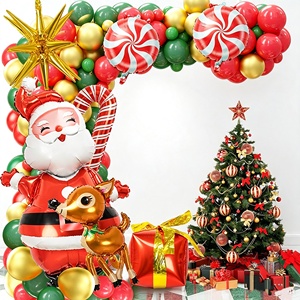 Wholesale Classic Christmas Latex <b>Balloon</b> <b>Arch</b> Set Green Red Santa Reindeer Candy Home Xmas Scene Layout Supplies - Product Image 2