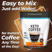 Keto Coffee Gourmet Boisson au café instantanée complète sans sucre avec 6g de MCT pour les régimes faibles en glucides, cétogènes et paléo