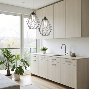 Lámpara colgante nórdica minimalista E27 de hierro negro para sala de estar y comedor - Product Image 4