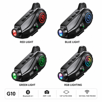 Casque de moto G10 avec caméra RVB, 6.1 2MP 2.5K, WiFi, prévisualisation, enregistrement en boucle, 120° °   Carte TF 256 Go pour appareil photo