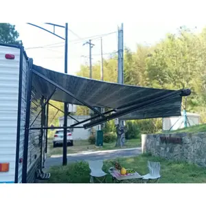 Professional supplier rv power travel trailer awning camper accessories caravan awning rv manual awning with durable arms