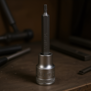 Douille industrielle chromée Fervi avec insert Torx long T20, entraînement 1/4 pouce pour réparation automobile - Product Image 3