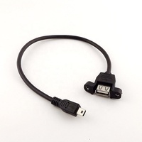 5-Pin Mini-USB-Stecker auf USB 2.0-Buchse Einbau-Verlängerungskabel