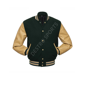 Veste universitaire personnalisée pour homme à manches longues avec logo frontal, design uni, style baseball universitaire - Product Image 2