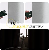 Tirai Ruang Tamu Kantor Rumah Ruang Kelas Bahan Linen Imitasi Poliester 100% Blackout Peredam Kebisingan Anti Panas Tahan Aus Ring Top