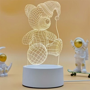 Hot Sale Bear Board Pieces Smart Touch <b>Switch</b> Remote Controlled Natural Cold Warm <b>Lighting</b> 3D Visual Effect Lamp - Product Image 2