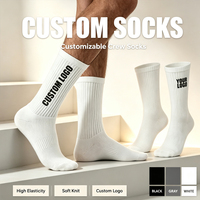 Chaussettes de sport personnalisées de qualité supérieure, respirantes, élastiques, pour la salle de sport, l'entraînement quotidien, avec logo personnalisé, confortables