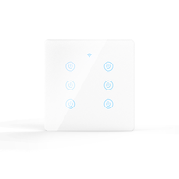 Interrupteur intelligent Wi-Fi Tuya monophasé 100-240V 6 gangs multi-contrôle 0-3000W neutre intelligent pour la décoration intérieure