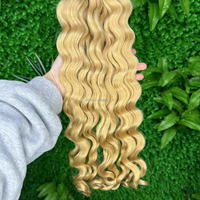 Pirang 613 ekstensi jumlah besar rambut cerpelai mentah dalam stok vendor rambut tidak diproses kutikula Virgin Cabello Humano Virgen
