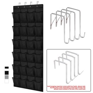 Organisateur de chaussures pliable à suspendre sur la porte, 24 poches en maille respirante, rangement gain de place pour placard, capacité de 40 lb, 150x56cm, multi-usages - Product Image 2