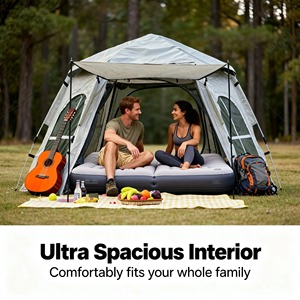 Tente de camping quatre saisons anti-UV pour <span class=keywords><strong>2</strong></span> personnes, grande capacité, fenêtre transversale, hexagonale, ouverture rapide automatique, protection UV - Product Image 3