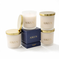 AIKUN, équipe de designers propres, design unique, possibilité de personnalisation, bougie parfumée en verre de luxe pour les cadeaux de mariage