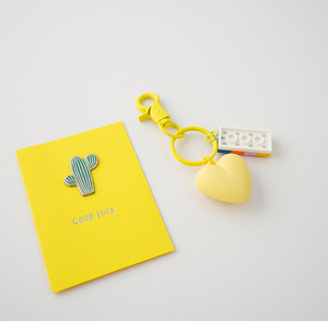 Nam Hàn Quốc Ins tình yêu màu đen khối xây dựng Móc chìa khóa vòng mặt dây chuyền đồ trang trí tự làm cao cấp <span class=keywords><strong>acrylic</strong></span> xe Keychain xu hướng - Product Image 3