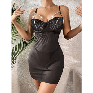 Nouvelle Robe <span class=keywords><strong>Sexy</strong></span> en Dentelle pour Femme 2026 avec Bretelles en Maille Transparente et Dos Nu pour une Séduction Ultime - Product Image 5
