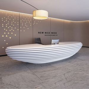Stone Like FRP Hotel Lobby <b>Reception</b> <b>Counter</b> High End Art Service Desk Special Shape Commercial Welcome Desk - Product Image 5
