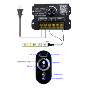 Công suất cao ac2200v vô cấp mờ đơn sắc không dây <span class=keywords><strong>RF</strong></span> điều khiển từ xa của nhãn hiệu Knob <span class=keywords><strong>Dimmer</strong></span> cho tủ biển quảng cáo - Product Image 5