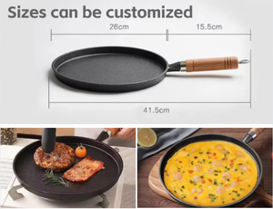 Sartén de hierro fundido tradicional china al por mayor <span class=keywords><strong>para</strong></span> cocinar bistec-sartén antiadherente sin recubrimiento de hierro fundido - Product Image 2
