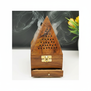 เตาเผาบัคฮูร์ไม้หอมแบบแท่ง, กล่องใส่ธูปทรงปิรามิด, ที่ดักขี้เถ้า, แท่นวางน้ำหอมสำหรับบ้าน, สำหรับธูปอการ์บัตติและดูป - Product Image 1